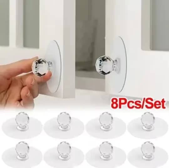 8pcs Diamond wall hook self adhesive stylish design for multipurpose use