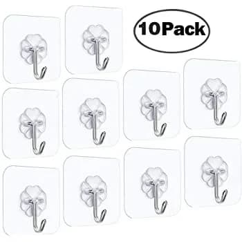 10 Piece Hanger Hook For Bathroom Transparent Strong Self Adhesive Door Wall Hanger Hooks Suction Heavy Load Rack Cup Soccer