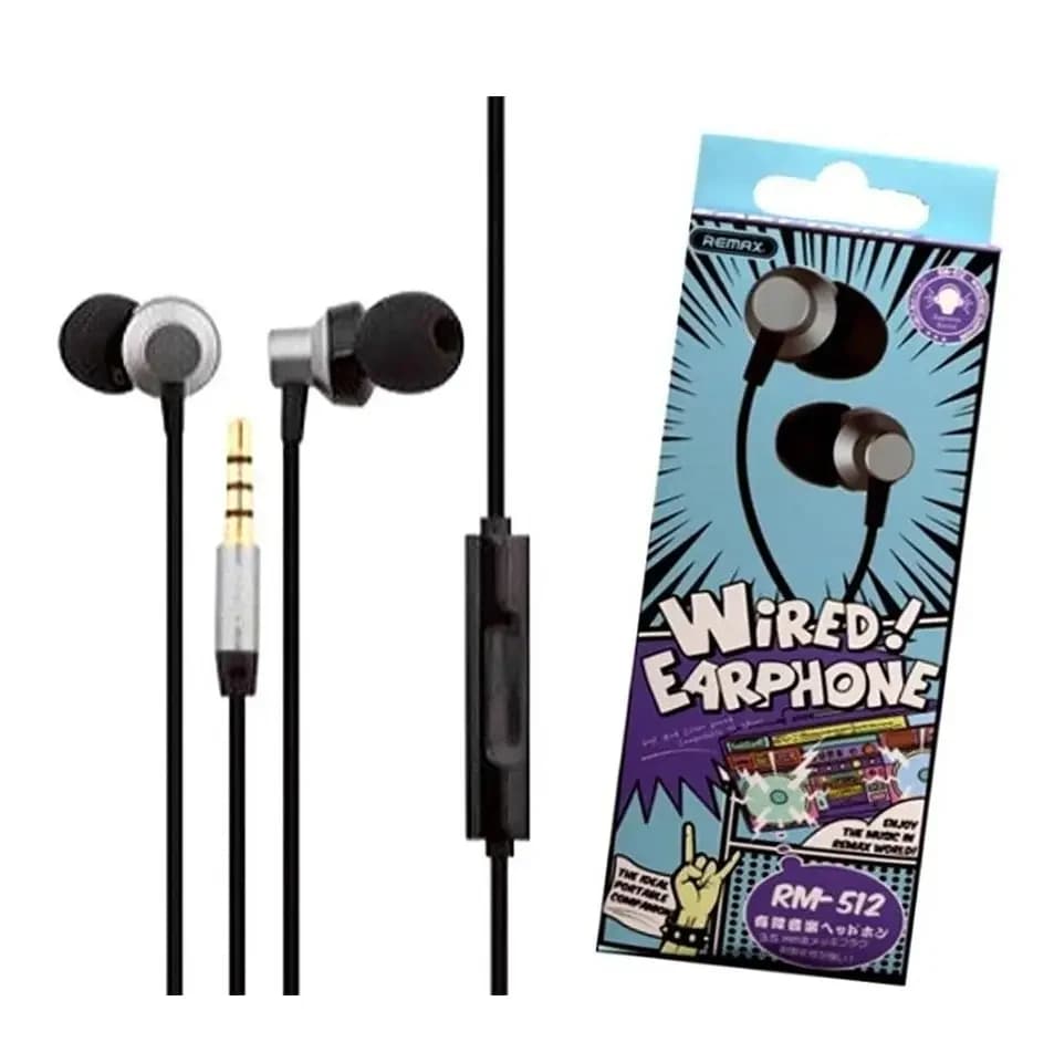 REMAX RM 512 High Performance Wired In Ear Earphone Stereo with Mic 3.5mm Jack