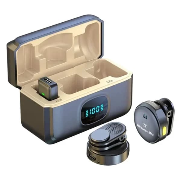 Q8 Wireless Lavalier Microphone Portable Audio Video Recording Mic For IPhone Android Mobile Phone Live Broadcast Game Microphone 