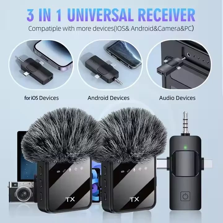 F16 Three-One Wireless Lapel Lavalier Microphone New Model for Outdoor Live Broadcasting Noise Reduction Sound Pickup