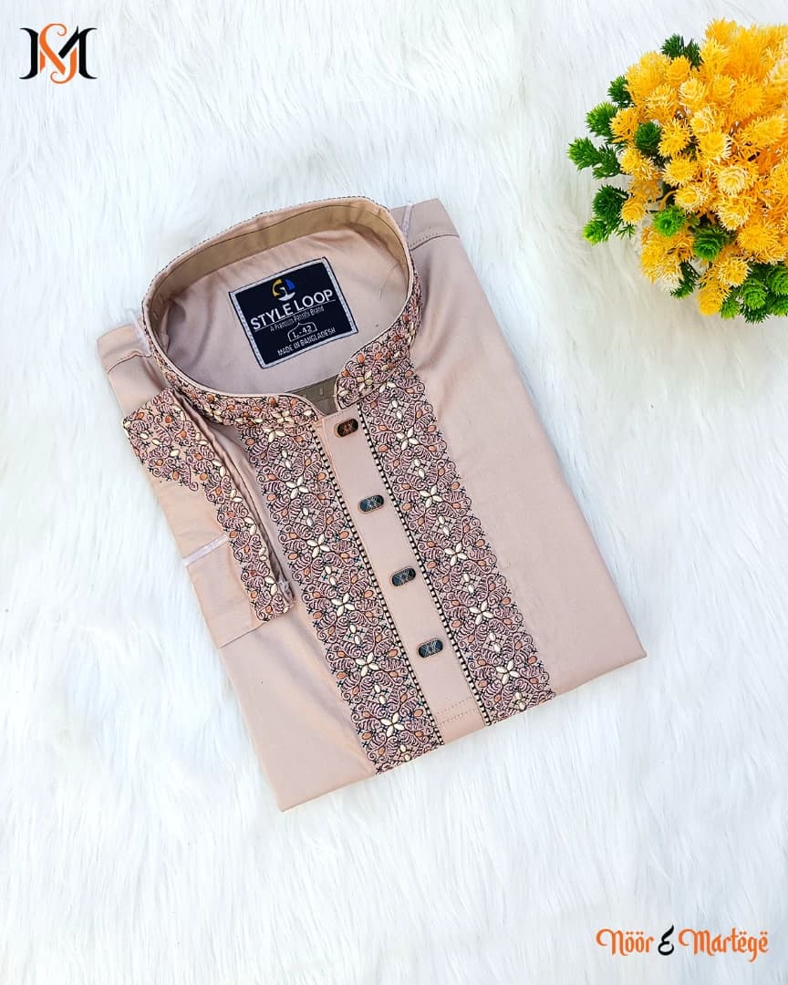 প্রিমিয়াম Cream অরিজিনাল ইন্ডিয়ান সফট শাটন কটন পাঞ্জাবি – আরাম, স্টাইল ও দীর্ঘস্থায়ী গুণগত মানের নিশ্চয়তা