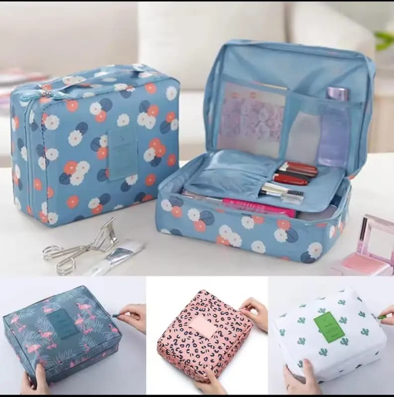 Flower cloth square large-capacity waterproof cosmetic bag/travel bag